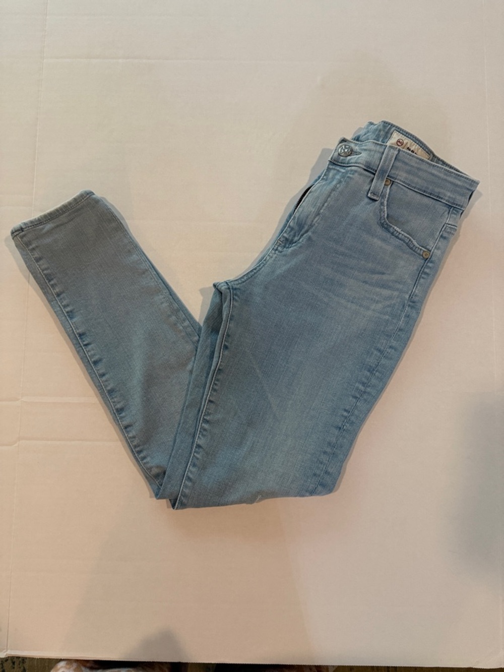AG-ED Denim Farrah Ankle Light Blue High Rise Skinny Ankle Jeans